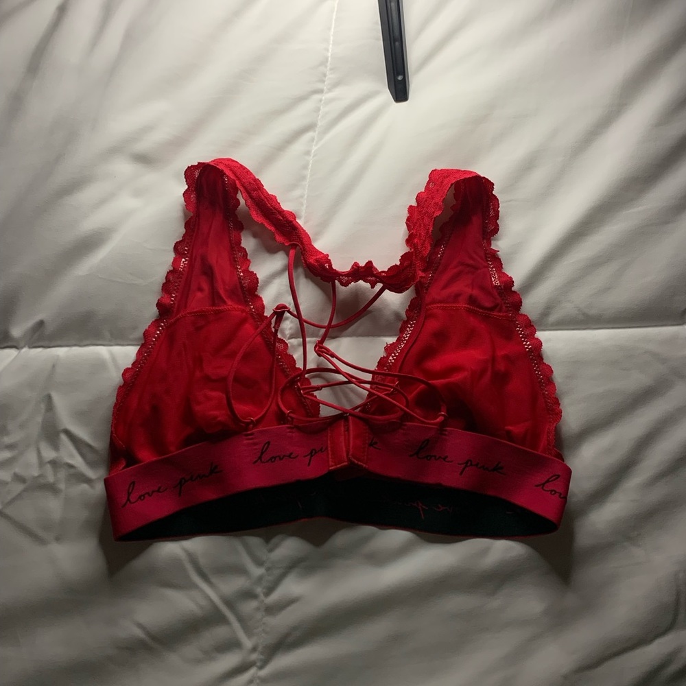 bright red , Victoria secret pink bralette